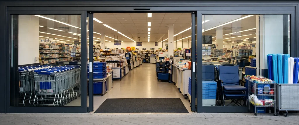 Ingang van een Action winkel in Wageningen
