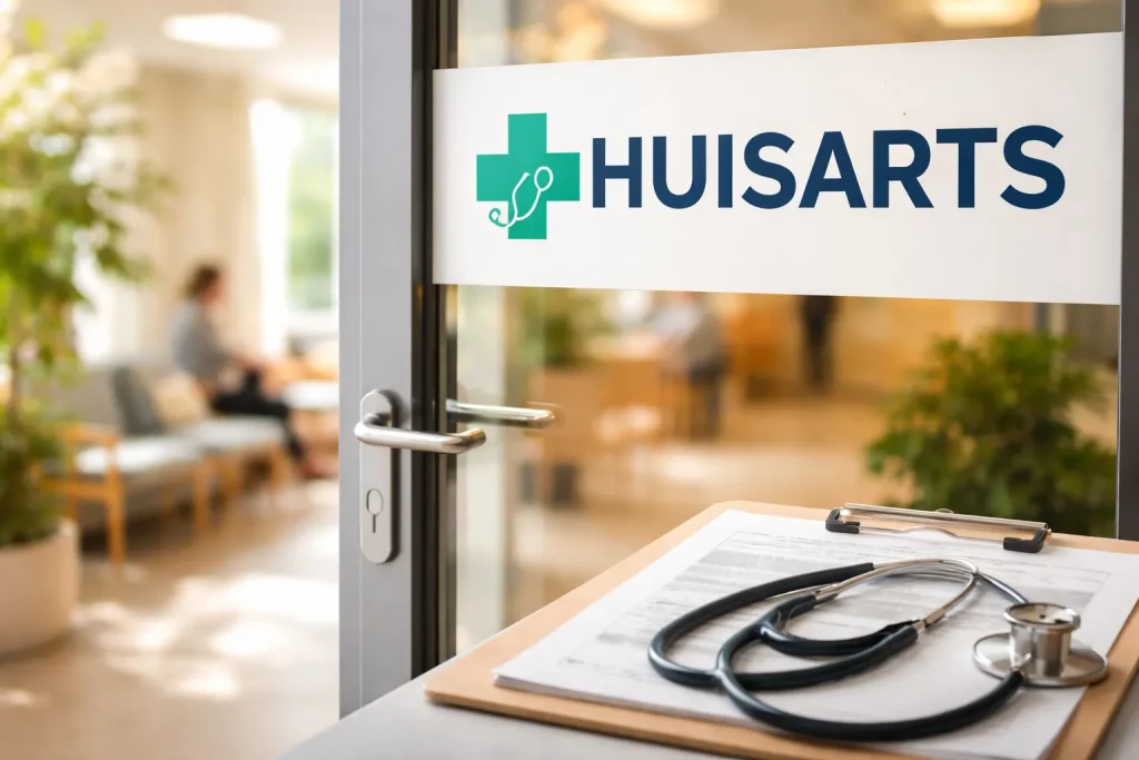 Ingang van een huisartspraktijk met wachtkamer in Wageningen
