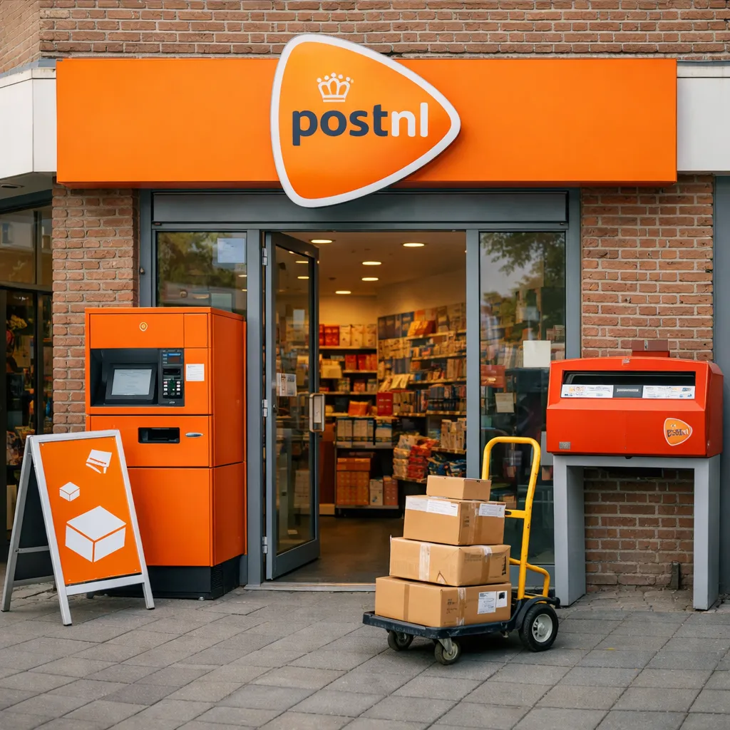 PostNL servicepunt met pakketautomaat en brievenbus in Wageningen