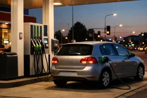 Home Tankstation in Wageningen met auto bij benzinepomp